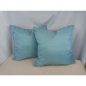 Lot Of 2 Tommy Bahama Throw Pillows 18"x18" Teal Blue Decorative Couch Pillows